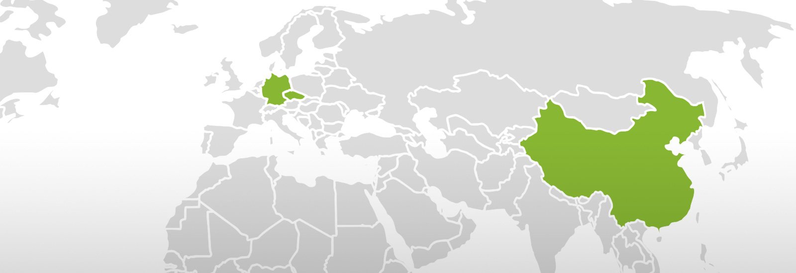 Deutschland, Tschechien und China auf Weltkarte