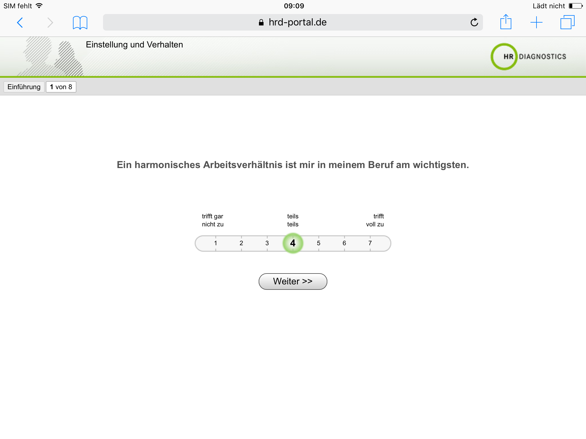 Beispiel einer Likertskala