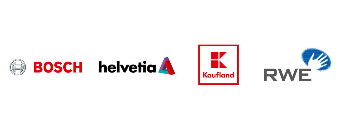 Logos von BOSCH, Continental, Hornbach, RWE