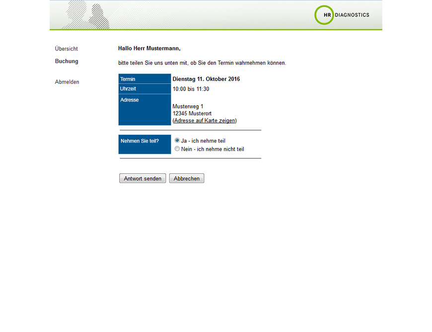 Terminnachfrage des Jobmatchers