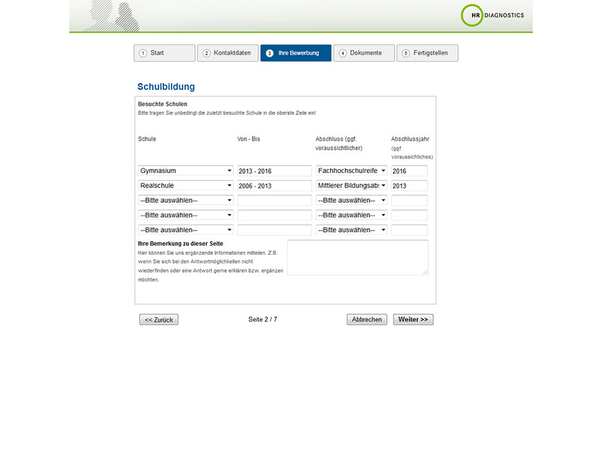 Bewerbungen im Jobmatcher